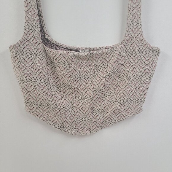 Free People Intimately Women's Tank Top Cropped  Tan Size M Knit Strech - Picture 2 of 7